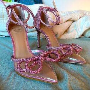 INC Pink Bow rhinestone heels
